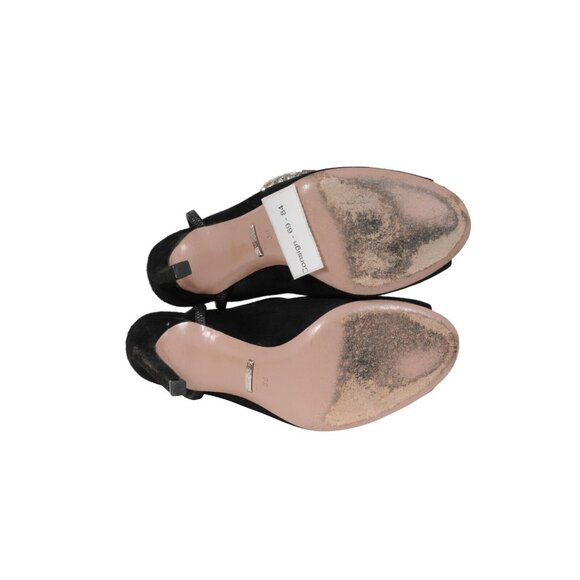 Gucci Womens Maxime Crystal Embellished Mule Sandals US 8 EU 38 Black Suede - Picture 10 of 10
